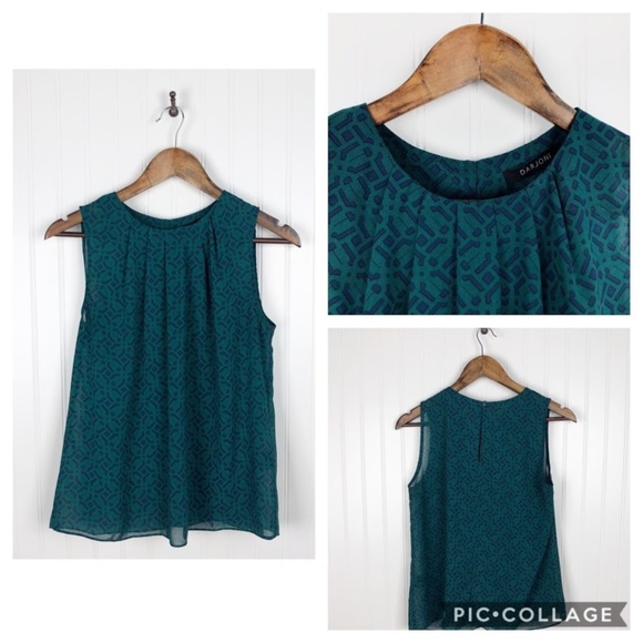 Darjoni Tops - 3/$30 ~Darjoni~ Blue/Green Geometric Sleeveless